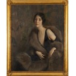 Tadeusz Styka (1889 Kielce - 1954 Nowy Jork), Portret damy w futrze