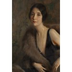 Tadeusz Styka (1889 Kielce - 1954 New York), Porträt einer Dame im Pelz