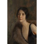 Tadeusz Styka (1889 Kielce - 1954 New York), Portrait of a lady in a fur coat