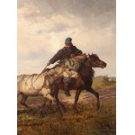Józef Jaroszyński (1835 Lwów - 1900 Monachium), Jeździec z koniem (Wypadek w podróży)