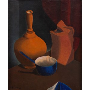 René Rimbert (1986 - 1991), Blaue Kasserolle und Kaffeesack (Casserole bleue et sac à café), 1920
