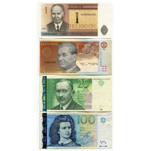 Estonia 1 - 5 - 25 - 100 Krooni 1992 - 2002