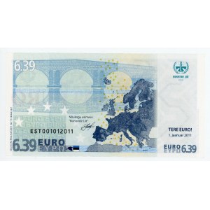 Estonia 6.39 Euro on 100 Krooni 2010 Transitional Banknote