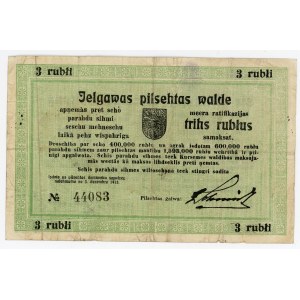 Latvia Jelgawa 3 Rublis 1918