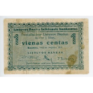 Lithuania 1 Centai 1922
