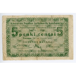 Lithuania 5 Centai 1922