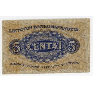 Lithuania 5 Centi 1922
