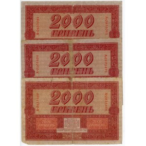 Ukraine 3 x 2000 Hryven 1918
