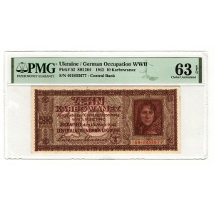 Ukraine 10 Karbowanez 1942 German Occupation PMG 63 EPQ