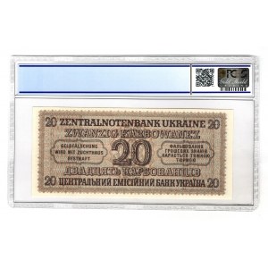 Ukraine 20 Karbowanez 1942 German Occupation PCGS 66 OPQ