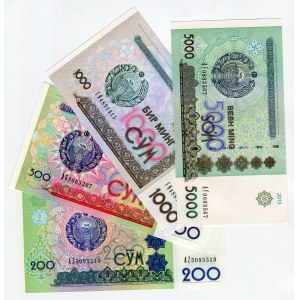 Uzbekistan 200 - 500 - 1000 - 5000 Som 1997 - 2013