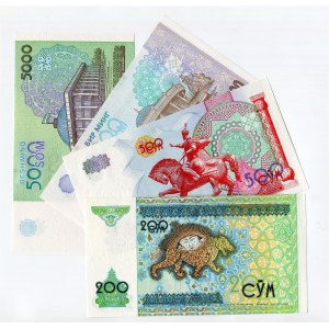 Uzbekistan 200 - 500 - 1000 - 5000 Som 1997 - 2013