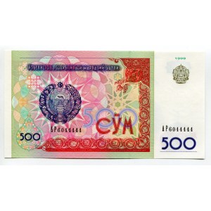 Uzbekistan 500 Som 1999 Fancy Number