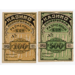 Russia - Ukraine Simpheropol 100 - 500 Roubles 1923