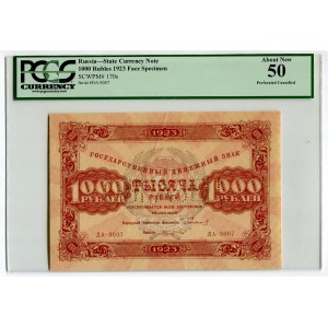 Russia - RSFSR 1000 Roubles 1923 Face Specimen PCGS 50