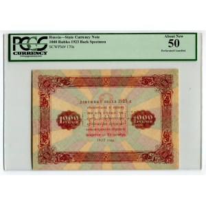 Russia - RSFSR 1000 Roubles 1923 Back Specimen PCGS 50