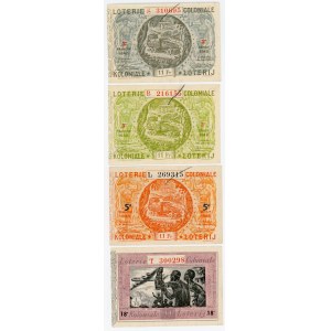 Belgian Congo Lot of 4 Lottery Tickets 1948