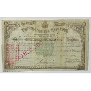 Bolivia Bono de Compensacion Military Bond for 100 Bolivianos 1902