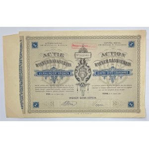 Austria Wienerbank Verein AG Share of 400 Kronen 1905