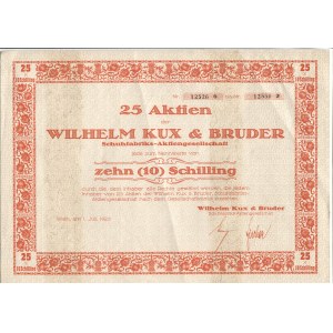 Austria Wilhelm Kux & Bruder 25 Shares of 10 Schilling each 1928
