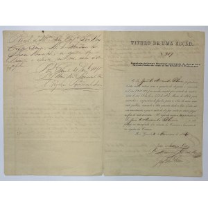 Brazil Mercado Publico da cidade do Rio Grande de S. Pedro do Sul 1 Accao (Share) for 250.000 Reis 1864