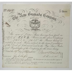 Colombia New Granada Company Ltd 5 Shares of 1 Pound 1852