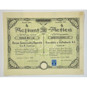 Romania Banca Comerciala si Poporala Sp 4 Shares for 2000 Lei 1929