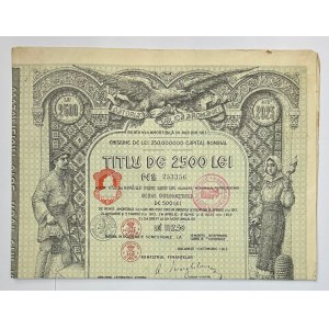 Romania Datoria Publica Romana 4.5% Titlu de 2500 Lei 1913