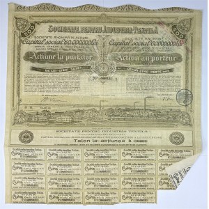 Romania Societatea Pentru Industria Textila SA Share of 500 Lei 1921