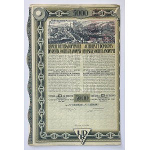 Romania Uzinele de fier si domeniile din Resita 10 Shares for 5000 Lei 1924