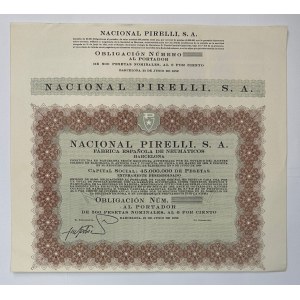 Spain Nacional Pirelli S.A. Obligacion de 500 pesetas 1952