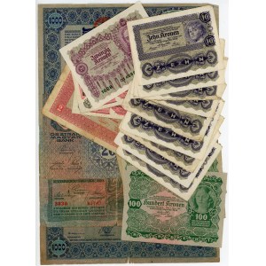 Austria Lot 20 Banknotes 1902 - 1922