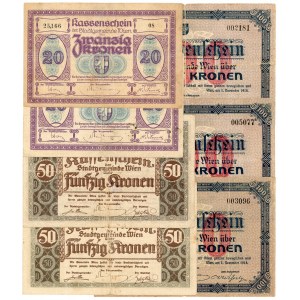 Austria Lot of 7 Wien Banknotes 1918