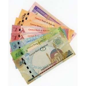 Bahrain Lot of 8 Banknotes 1973 - 2007