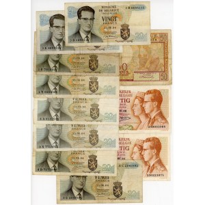 Belgium Lot of 11 Banknotes 1956 - 1966