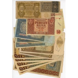 Croatia Lot of 15 Banknotes 1941 - 1943