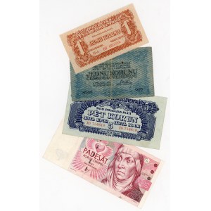 Czechoslovakia Lot of 4 Banknotes 1919 - 1997