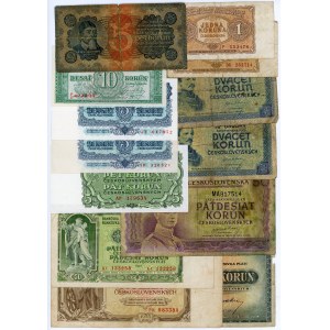 Czechoslovakia Lot of 13 Banknotes 1921 - 1961