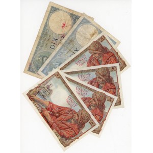France Lot of 6 Banknotes 1939 - 1942