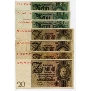 Germany Lot of 7 Banknotes 1929 - 1948