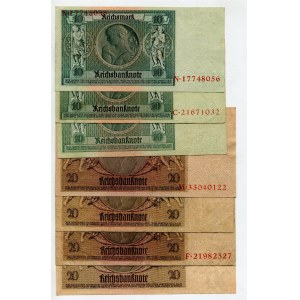 Germany Lot of 7 Banknotes 1929 - 1948