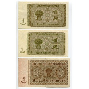 Germany Lot of 3 Banknotes 1937 - 1948