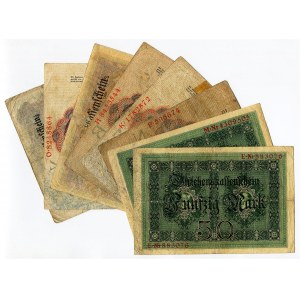 Germany - Empire Lot of 6 Banknotes 1910 - 1914