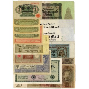 Germany - Weimar Republic Lot of 16 Banknotes 1914 - 1937