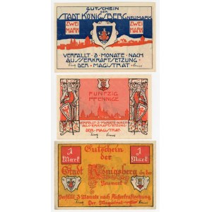 Germany - Weimar Republic Lot of 3 Konigsberg Banknotes 1922