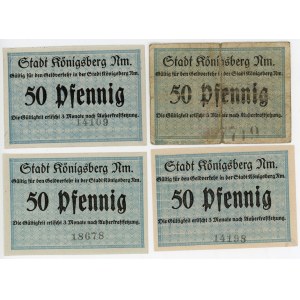Germany - Weimar Republic Lot of 4 Konigsberg Banknotes 1922
