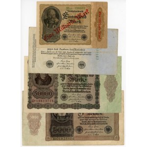 Germany - Weimar Republic Lot of 4 Banknotes 1922