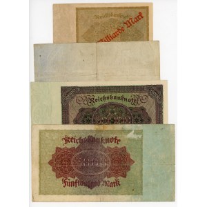 Germany - Weimar Republic Lot of 4 Banknotes 1922