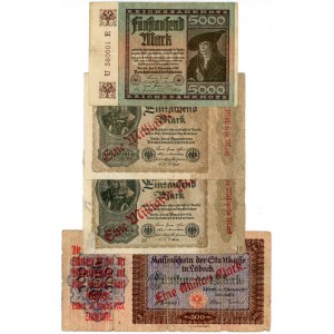 Germany - Weimar Republic Lot of 5 Banknotes 1922