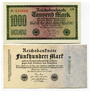 Germany - Weimar Republic Lot of 5 Banknotes 1922